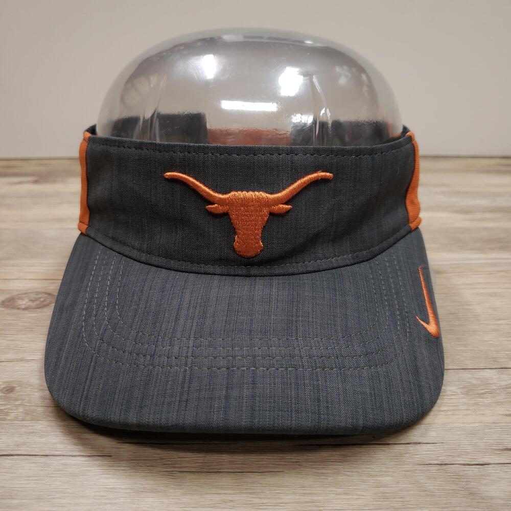 Texas Longhorns Hat Visor Strap Back One Size Gray NCAA Football Nike Dri-FIT
